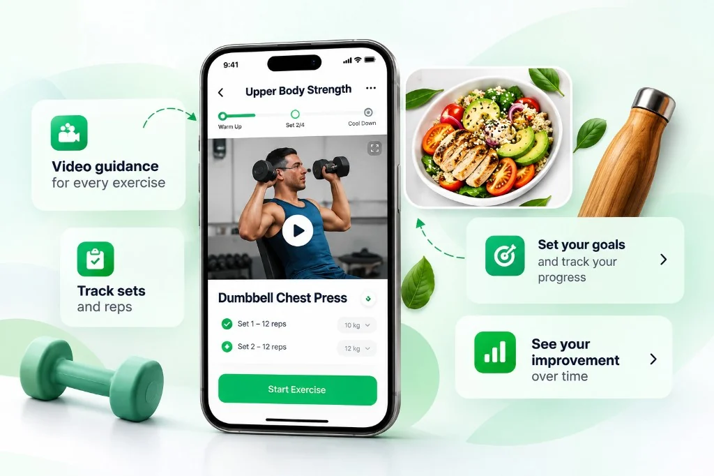 Di Lorenzo guided workouts — video guidance, set tracking and progress goals