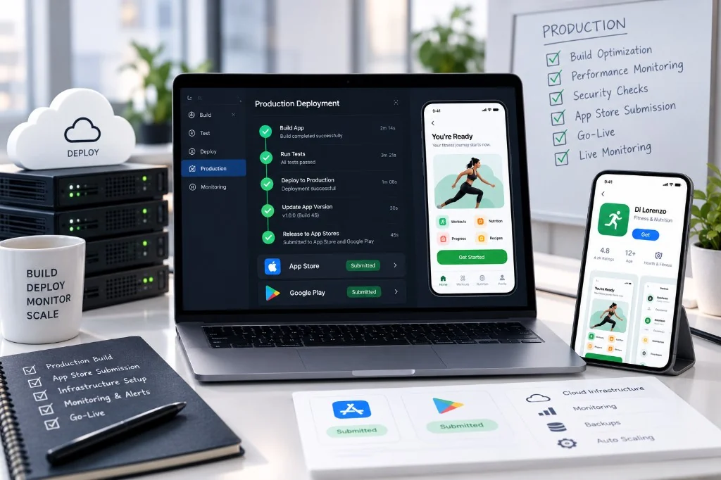 Production deployment dashboard and App Store submission for Di Lorenzo